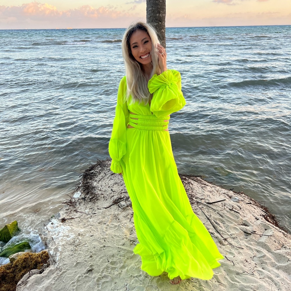 ASOS DESIGN Plunge Cut-Out Maxi Dress Sz. 0P